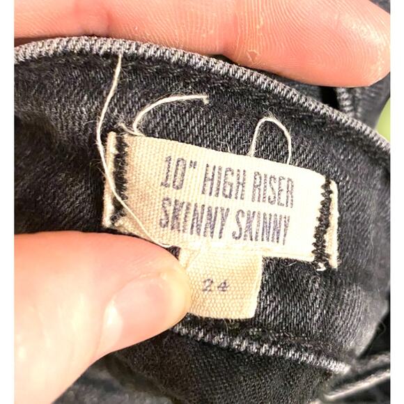 Madewell High Riser 10" Skinny Skinny Grey Cotton Stretch Denim Jeans Size 24 - Picture 5 of 8